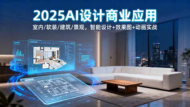 （16052期）2025AI设计商业应用：室内/软装/建筑/景观，智能设计+效果图+动画实战-吾爱创业网