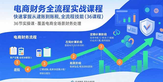 （15883期）电商财务全流程实战课程：快速掌握从建账到报税的全流程技能（36节课）-吾爱创业网