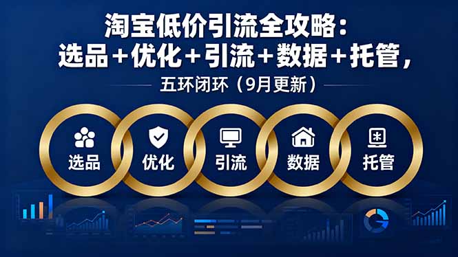 （16009期）淘宝低价引流全攻略：选品＋优化＋引流＋数据＋托管，五环闭环（9月更新）-吾爱创业网