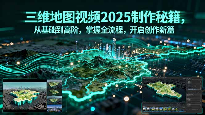 （15983期）三维地图视频2025制作秘籍，从基础到高阶，掌握全流程，开启创作新篇-吾爱创业网