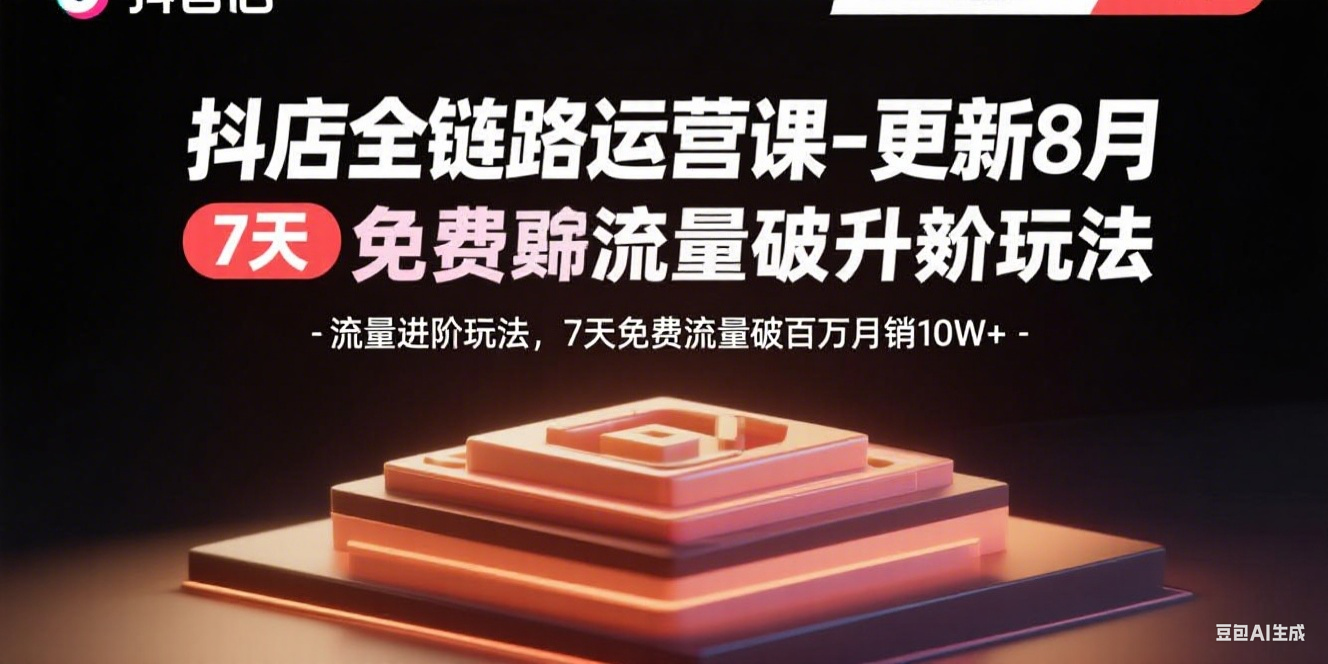 （15918期）抖店全链路运营课-更新8月：流量进阶玩法，7天免费流量破百万月销10W+-吾爱创业网