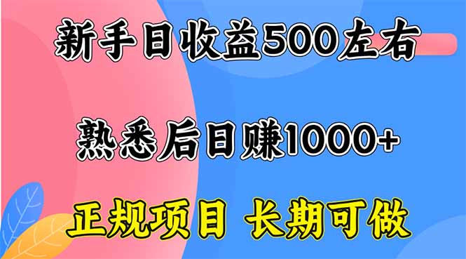 （16132期）新手日收益500+ 正规项目 长期可做-吾爱创业网