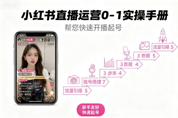 小红书直播运营0-1实操手册，帮您快速开播起号-吾爱创业网