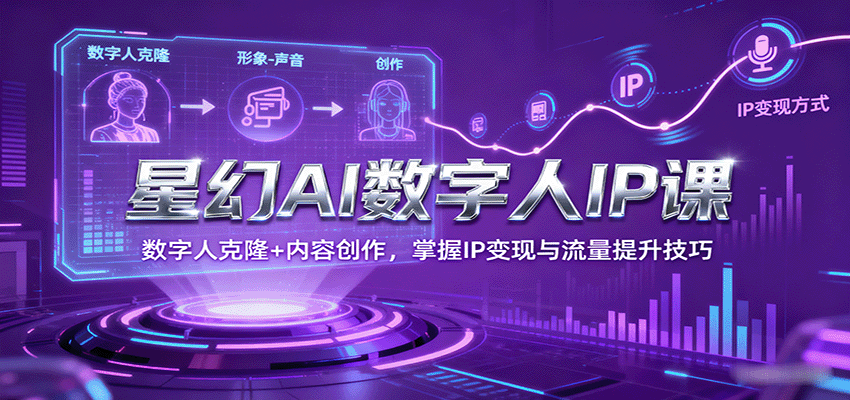 星幻AI数字人IP课，数字人克隆+内容创作，掌握IP变现与流量提升技巧-吾爱创业网
