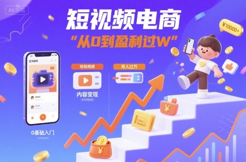 短视频电商：短视频变现从0到盈利过W-吾爱创业网
