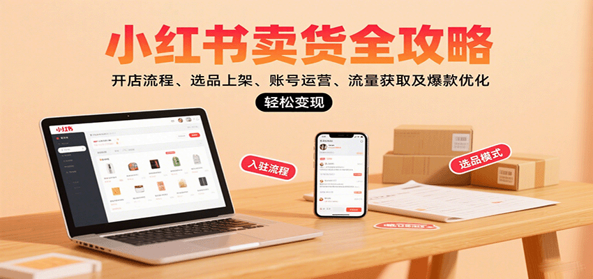 小红书卖货全攻略：开店流程、选品上架、账号运营、流量获取及爆款优化，轻松变现-吾爱创业网