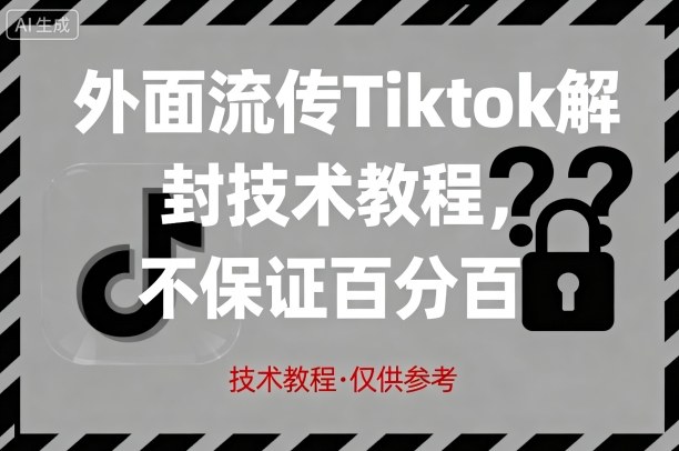 外面流传Tiktok解封技术教程，不保证百分百，具体自测-吾爱创业网