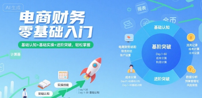 电商财务零基础入门，基础认知+基础实操+进阶突破，轻松掌握-吾爱创业网