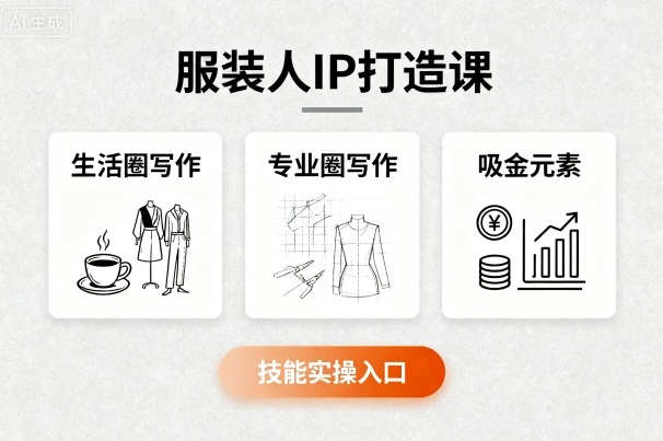 服装人IP打造课，文案创富+生活圈写作+专业圈写作+服装人专属+吸金元素+技能实操-吾爱创业网