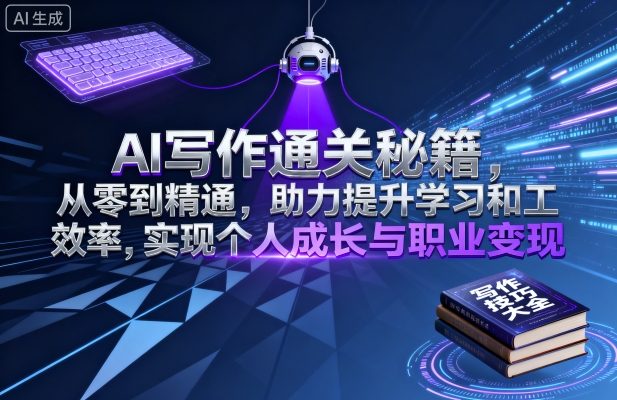 AI写作通关秘籍，从零到精通，助力提升学习和工作效率，实现个人成长与职业变现-吾爱创业网