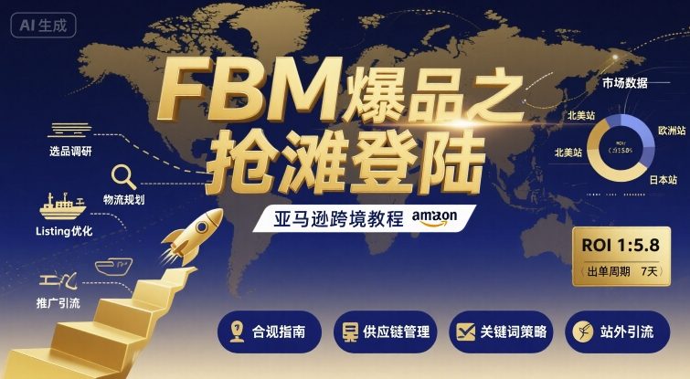 FBM爆品之抢滩登陆-亚马逊跨境教程-吾爱创业网