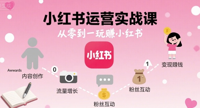 小红书运营实战课，从零到一玩賺小红书-吾爱创业网