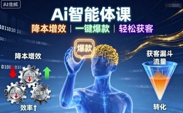 Ai智能体课，降本增效，一键爆款，轻松获客-吾爱创业网