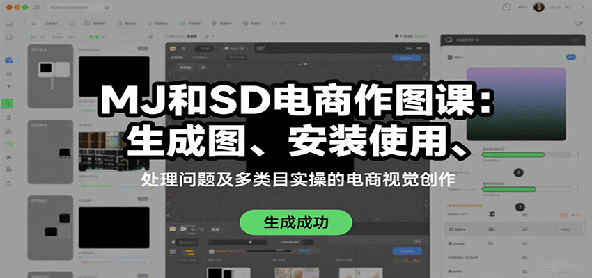 MJ和SD电商作图课：生成图、安装使用、处理问题及多类目实操的电商视觉创作-吾爱创业网