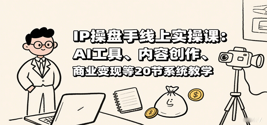 IP操盘手线上实操课：AI工具、内容创作、商业变现等20节系统教学-吾爱创业网