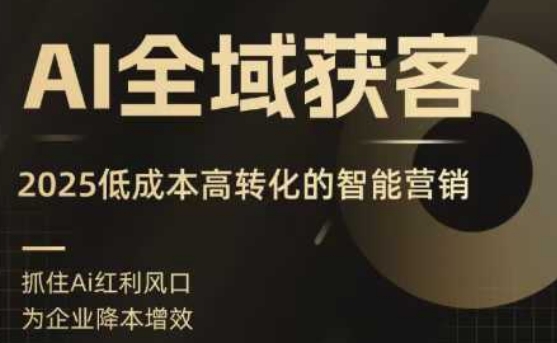 AI全域获客实训营，2025低成本高转化的智能营销，精准找客，高效营销-吾爱创业网