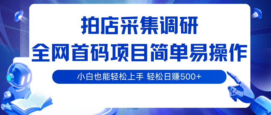 拍店采集调研，全网首码项目，简单易操作， 小白也能轻松上手，轻松日赚500+-吾爱创业网