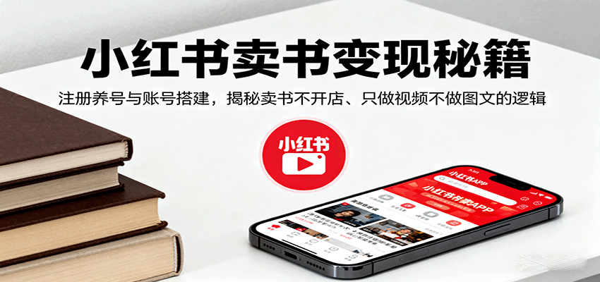 小红书卖书变现秘籍，注册养号与账号搭建，揭秘卖书不开店、只做视频不做图文的逻辑-吾爱创业网