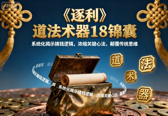 《逐利》道法术器18锦囊，系统化揭示搞钱逻辑，浓缩关键心法，颠覆传统思维-吾爱创业网