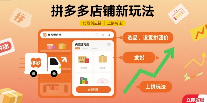 拼多多店铺新玩法，代发供应链上拼玩法-吾爱创业网
