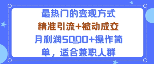 小众赛道玩法:当下最热门的变现方式,精准引流+被动成交月利润5k+操作简单,适合兼职人群-吾爱创业网