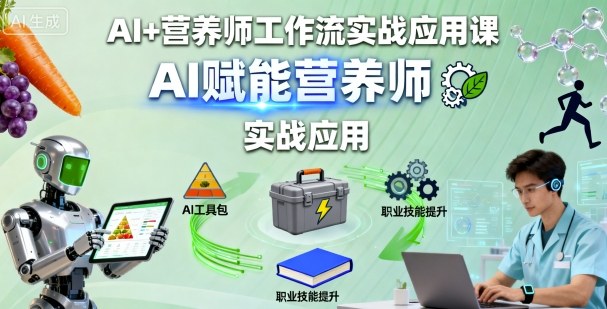 AI+营养师工作流实战应用课，AI赋能营养师-吾爱创业网