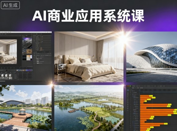 AI商业应用系统课，室内-软装-建筑-景观，智能设计+效果图+动画画实战-吾爱创业网
