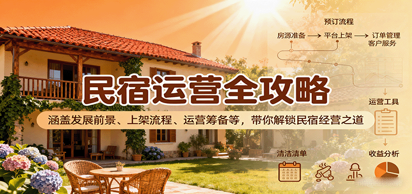 民宿运营全攻略：涵盖发展前景、上架流程、运营筹备等，带你解锁民宿经营之道-吾爱创业网