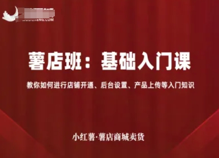小红薯薯店商城卖货，基础入门课，教你如何进行店铺开通、后台设置、产品上传等入门知识-吾爱创业网