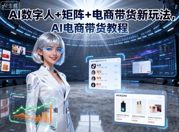 AI数字人+矩阵+电商带货新玩法，AI电商带货教程-吾爱创业网