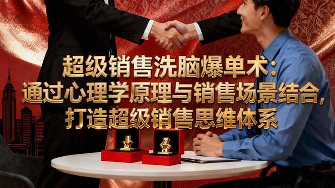 (16370期)超级销售洗脑爆单术:通过心理学原理与销售场景结合,打造超级销售思维体系-吾爱创业网