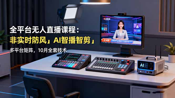 (16279期)全平台无人直播课程:非实时防风+AI智播智剪+多平台矩阵,10月全套技术-吾爱创业网