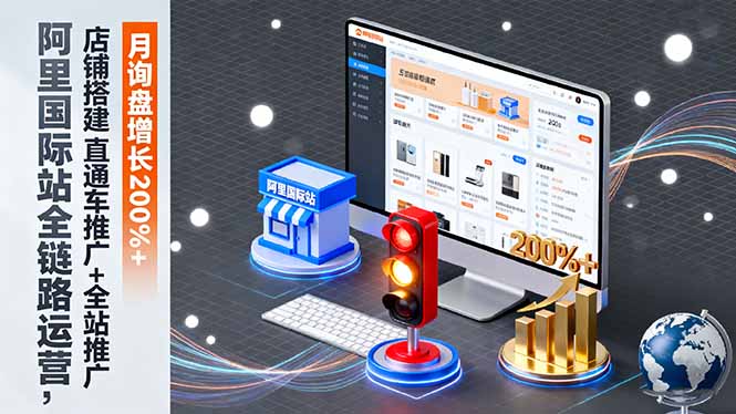 (16311期)阿里国际站全链路运营,店铺搭建+直通车推广+全站推广,月询盘增长200%+-吾爱创业网