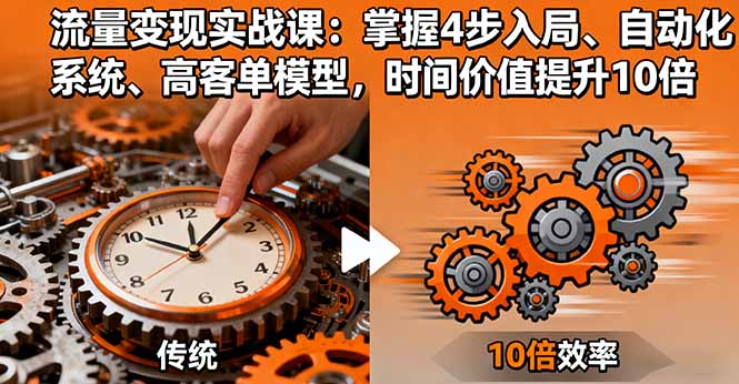 (16197期)流量变现实战课:掌握4步入局、自动化系统、高客单模型,时间价值提升10倍-吾爱创业网