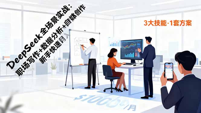 (16418期)DeepSeek全场景实战:职场写作+数据分析+自媒体创作,新手快速月入过万-吾爱创业网