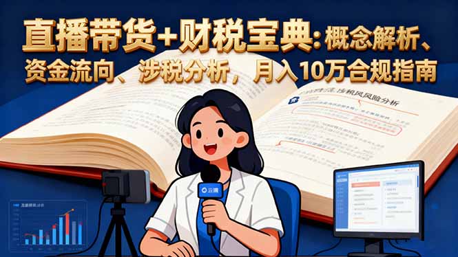 （16444期）直播带货+财税宝典：概念解析、资金流向、涉税分析，月入10万合规指南-吾爱创业网