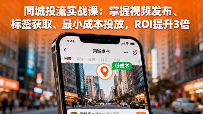 （16172期）同城投流实战课：掌握视频发布、标签获取、最小成本投放，ROI提升3倍-吾爱创业网