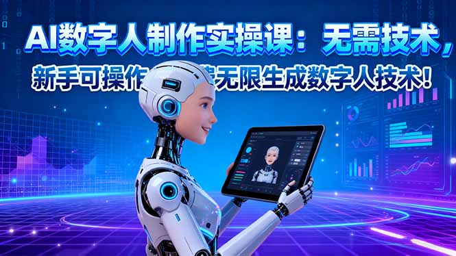 (16376期)AI数字人制作实操课:无需技术,新手可操作,免费无限生成数字人技术!-吾爱创业网