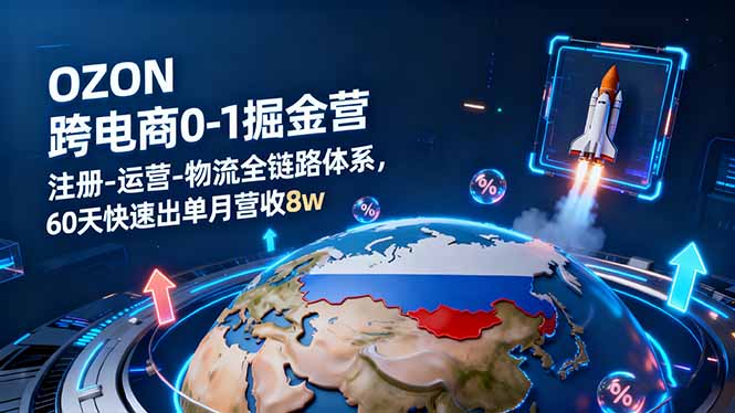 (16277期)OZON跨境电商0-1掘金营:注册-运营-物流全链路体系,60天快速出单月营收8w-吾爱创业网