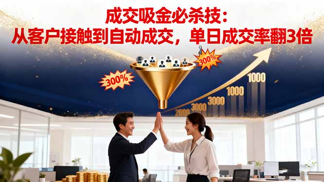 (16432期)吸金成交营销必杀技:从客户接触到自动成交,单日成交率翻3倍-吾爱创业网