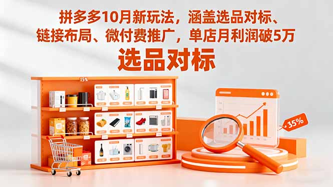 （16364期）拼多多10月新玩法，涵盖选品对标、链接布局、微付费推广，单店月利润破5万-吾爱创业网