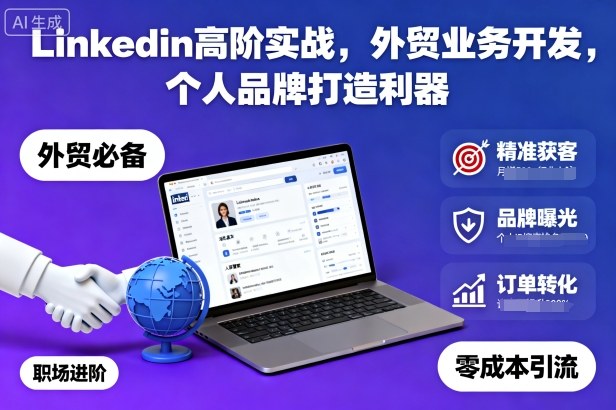 Linkedin高阶实战,外贸业务开发,个人品牌打造利器-吾爱创业网