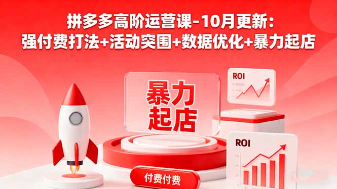 (16366期)拼多多高阶运营课-10月更新:强付费打法+活动突围+数据优化+暴力起店-吾爱创业网