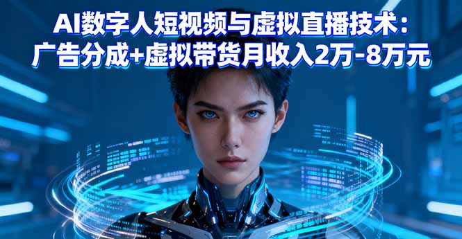 （16148期）AI数字人短视频与虚拟直播技术：广告分成+虚拟带货月收入2万-8万元-吾爱创业网