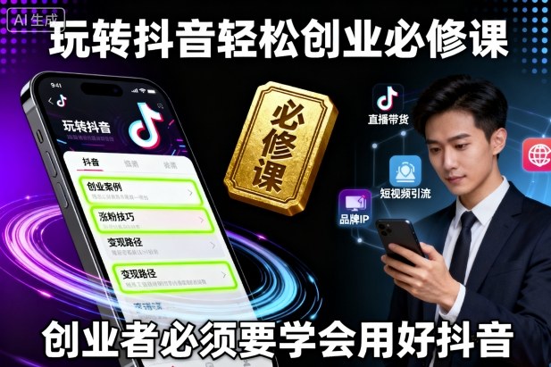 玩转抖音轻松创业必修课，创业者必须要学会用好抖音-吾爱创业网
