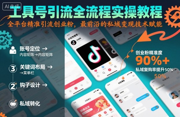 工具号引流全流程保姆级实操教程，全平台精准引流创业粉，最前沿的私域变现技术赋能-吾爱创业网