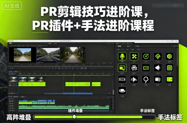 PR剪辑技巧进阶课,PR插件+手法进阶课程-吾爱创业网