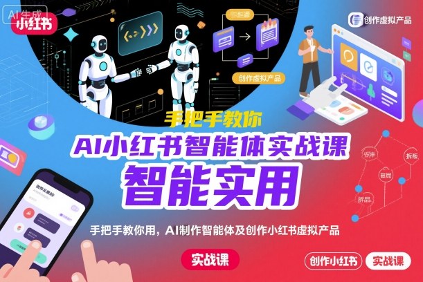 AI小红书智能体实战课,手把手教你用AI制作智能体及创作小红书虚拟产品,提效+内容商业化-吾爱创业网