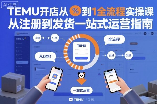 TEMU开店从0到1全流程实操课,从注册到发货一站式运营指南-吾爱创业网