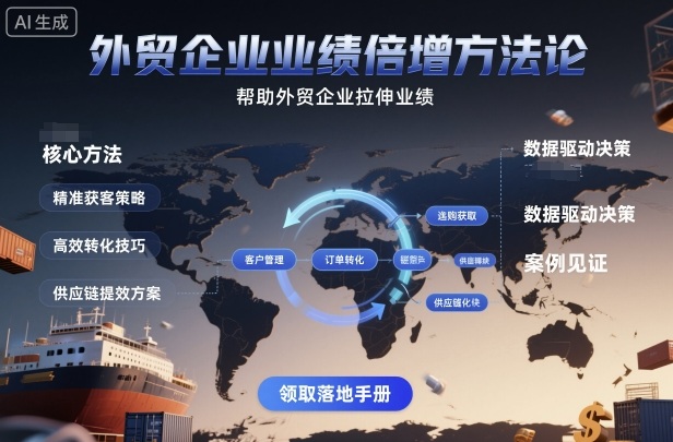 外贸企业业绩倍增方法论,帮助外贸企业拉伸业绩-吾爱创业网